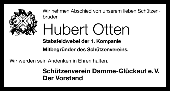 Anzeige von Hubert Otten von OM-Medien