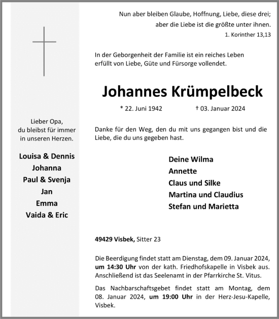 Anzeige von Johannes Krümpelback von OM-Medien