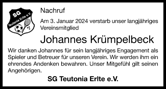 Anzeige von Johannes Krümpelbeck von OM-Medien