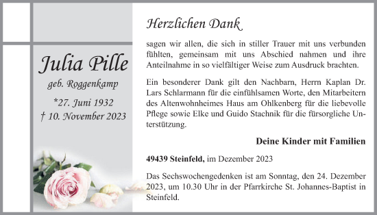 Anzeige von Julia Pille von OM-Medien