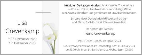 Anzeige von Lisa Grevenkamp von OM-Medien