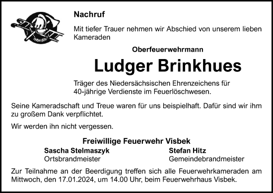 Anzeige von Ludger Brinkhues von OM-Medien