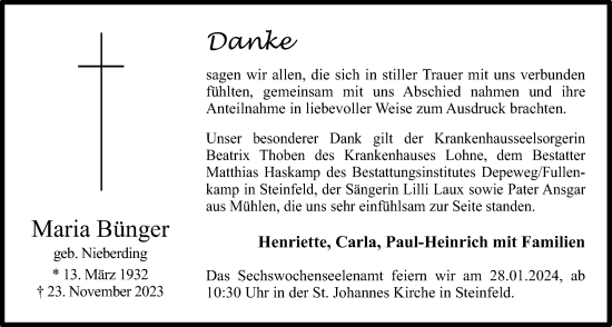 Anzeige von Maria Bünger von OM-Medien