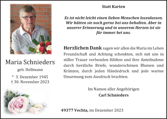 Anzeige von Maria Schnieders von OM-Medien