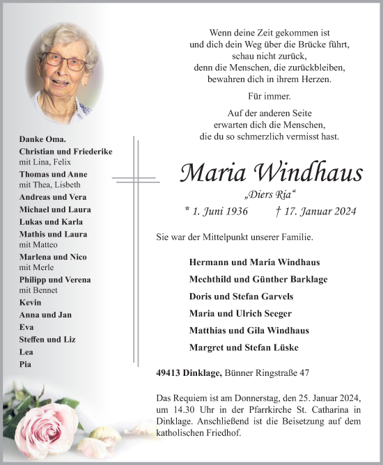 Anzeige von Maria Windhaus von OM-Medien