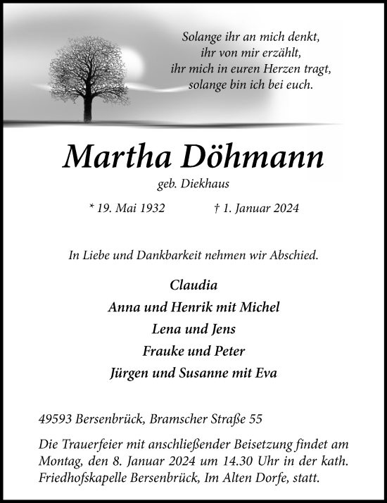 Anzeige von Marthe Döhmann von OM-Medien