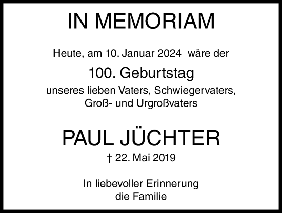 Anzeige von Paul Jüchter von OM-Medien