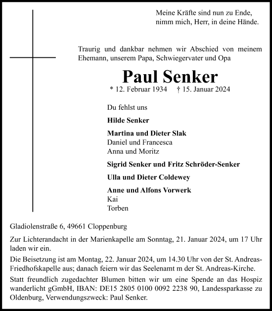 Anzeige von Paul Senker von OM-Medien