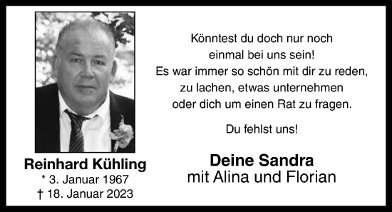 Anzeige von Reinhard Kühling von OM-Medien