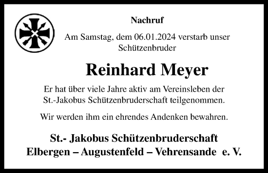 Anzeige von Reinhard Meyer von OM-Medien