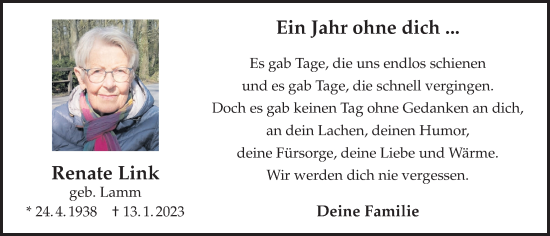 Anzeige von Renate Link von OM-Medien