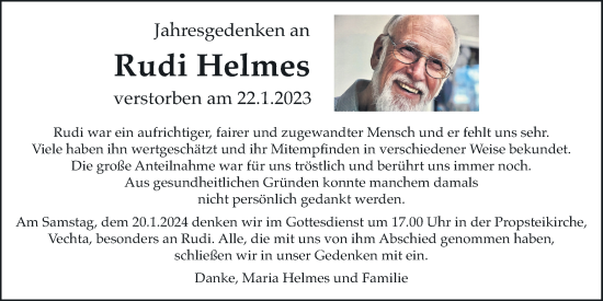 Anzeige von Rudi Helmes von OM-Medien