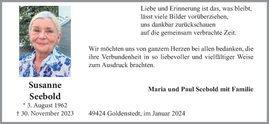 Anzeige von Susanne Seebold von OM-Medien