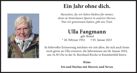 Anzeige von Ulla Fangmann von OM-Medien