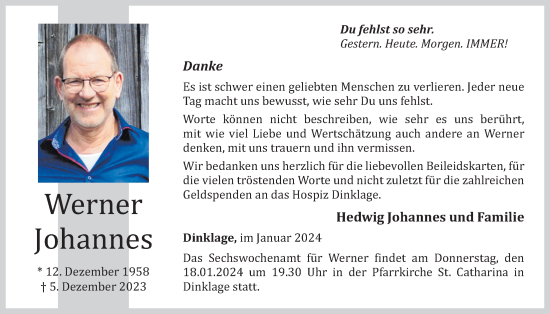 Anzeige von Werner Johannes von OM-Medien