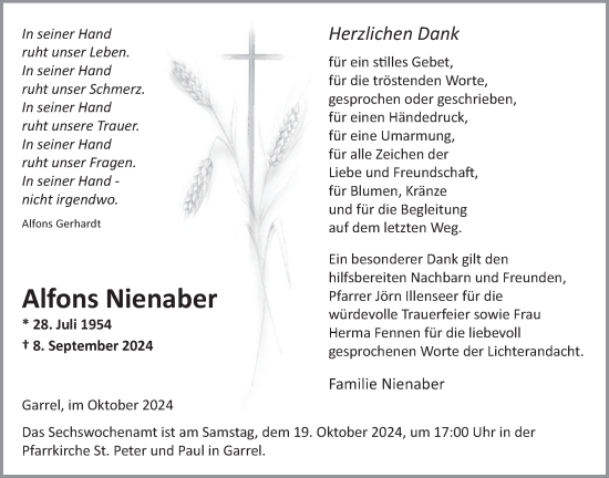 Anzeige von Alfons Nienaber von OM-Medien