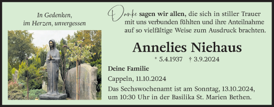 Anzeige von Annelies Niehaus von OM-Medien