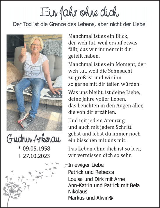 Anzeige von Gudrun Arkenau von OM-Medien
