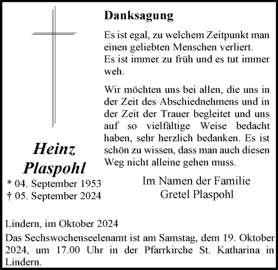 Anzeige von Heinz Plaspohl von OM-Medien