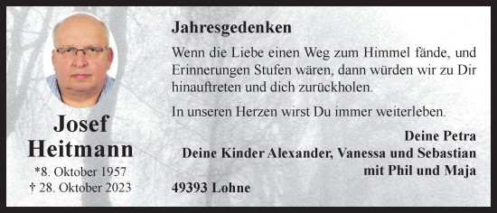 Anzeige von Josef Heitmann von OM-Medien