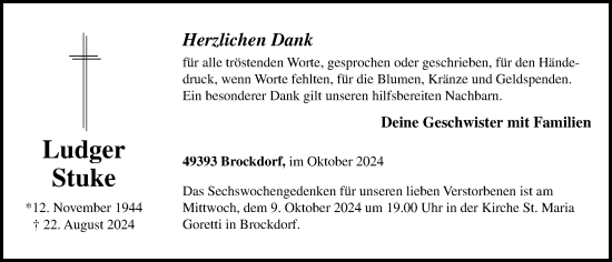 Anzeige von Ludger Stuke von OM-Medien