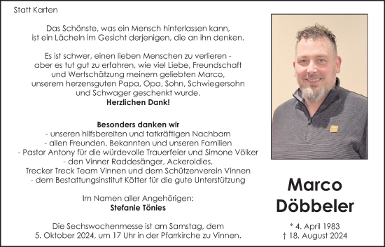 Anzeige von Marco Döbbeler von OM-Medien