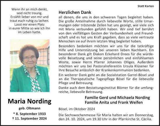 Anzeige von Maria Nording von OM-Medien