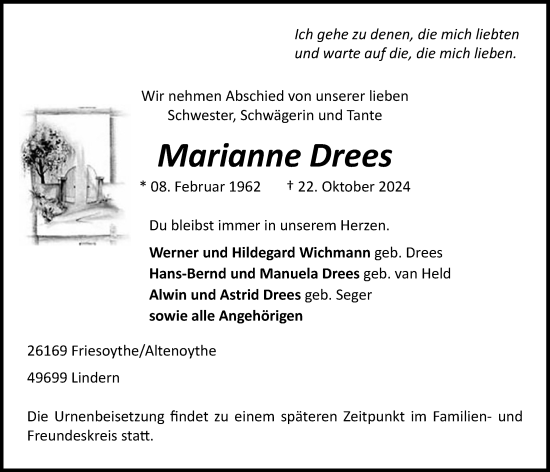 Anzeige von Marianne Drees von OM-Medien