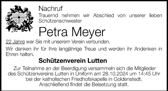 Anzeige von Petra Meyer von OM-Medien