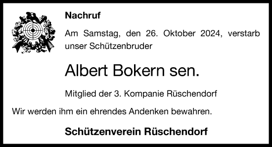 Anzeige von Albert Bokern von OM-Medien