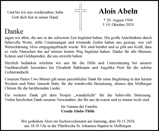 Anzeige von Alois Abeln von OM-Medien