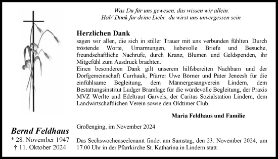 Anzeige von Bernd Feldhaus von OM-Medien