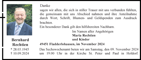 Anzeige von Bernhard Rechtien von OM-Medien