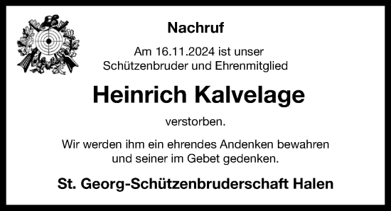 Anzeige von Heinrich Kalvelage von OM-Medien