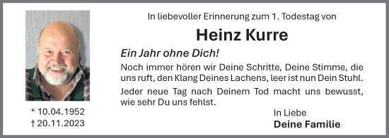 Anzeige von Heinz Kurre von OM-Medien