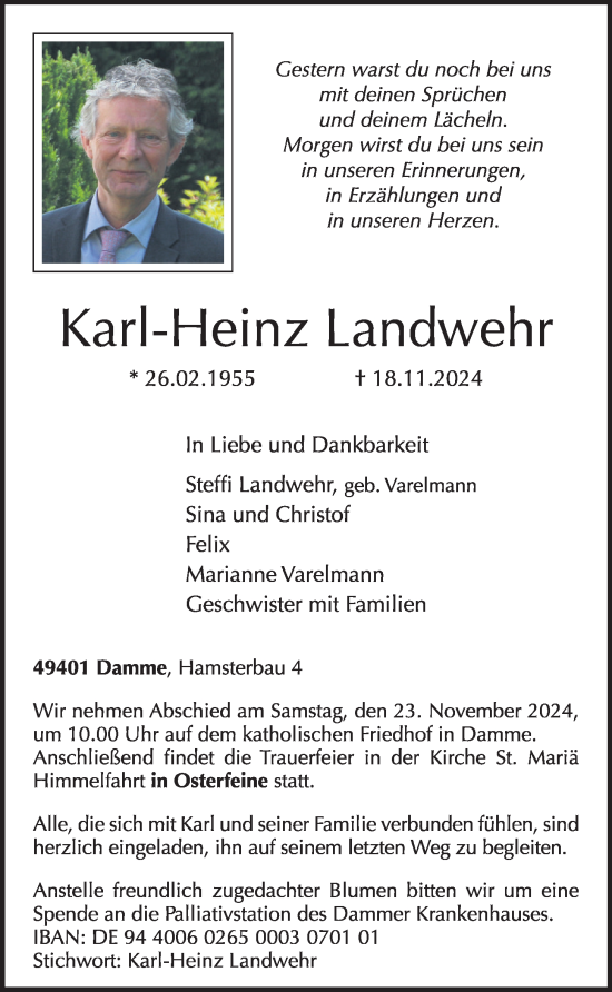 Anzeige von Karl-Heinz Landwehr von OM-Medien
