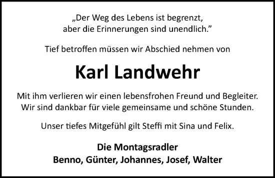 Anzeige von Karl-Heinz Landwehr von OM-Medien