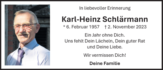 Anzeige von Karl-Heinz Schlärmann von OM-Medien