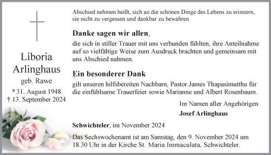 Anzeige von Liboria Arlinghaus von OM-Medien