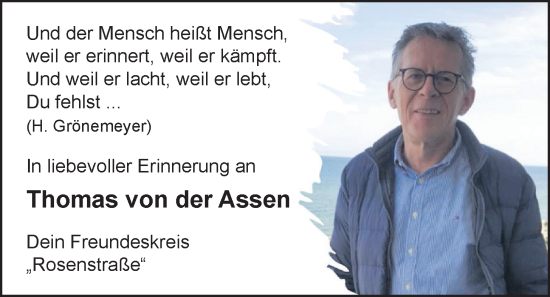 Anzeige von Thomas von der Assen von OM-Medien