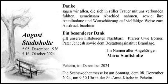 Anzeige von August Stadtsholte von OM-Medien
