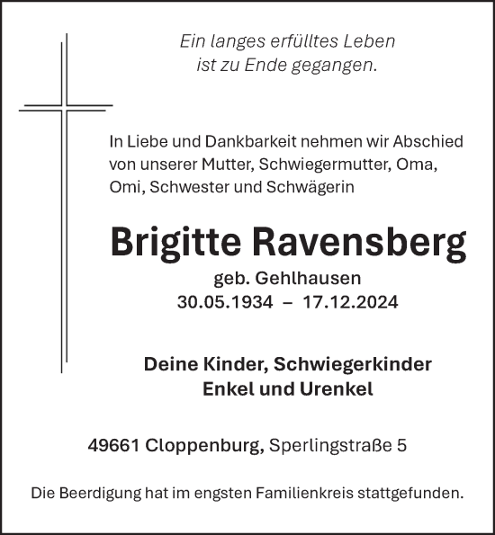 Anzeige von Brigitte Ravensberg von OM-Medien