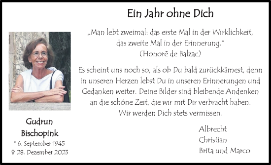 Anzeige von Gudrun Bischopink von OM-Medien