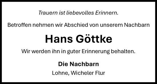 Anzeige von Hans Göttke von OM-Medien