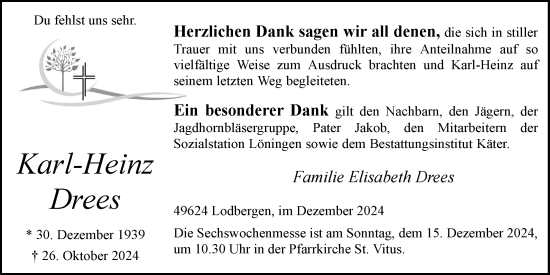 Anzeige von Karl-Heinz Drees von OM-Medien