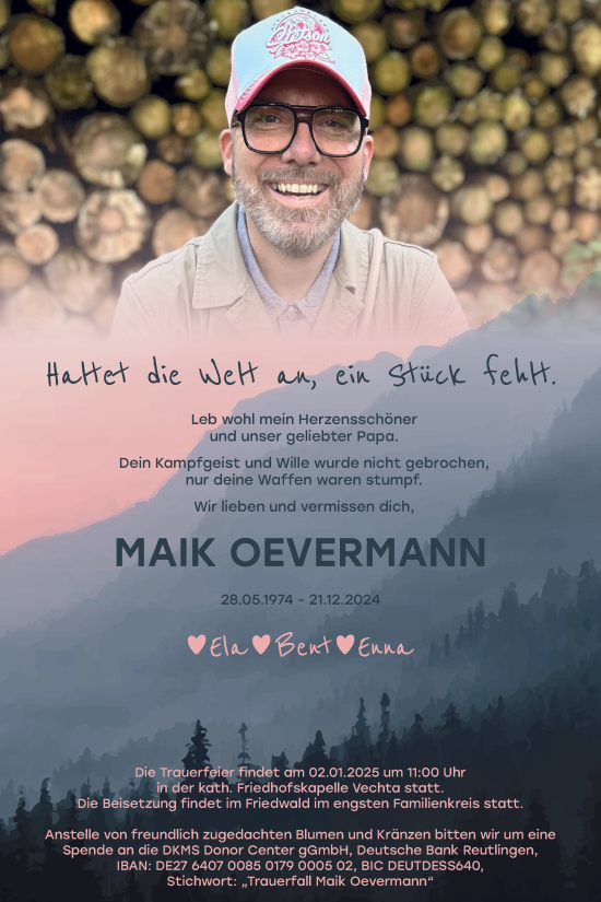 Anzeige von Maik Oevermann von OM-Medien