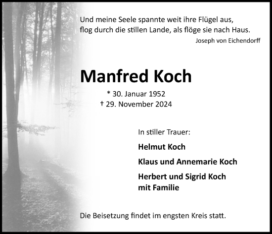 Anzeige von Manfred Koch von OM-Medien