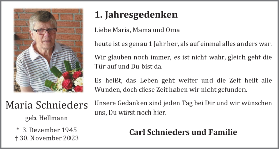 Anzeige von Maria Schnieders von OM-Medien
