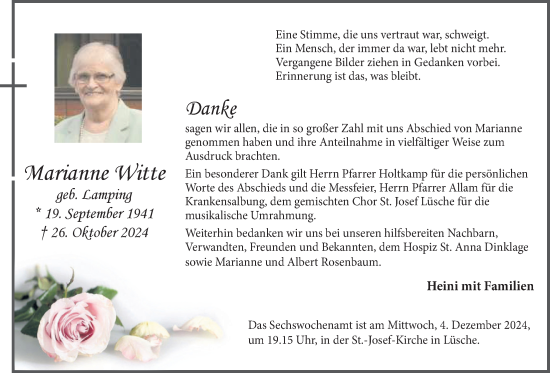 Anzeige von Marianne Witte von OM-Medien