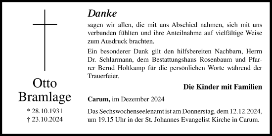 Anzeige von Otto Bramlage von OM-Medien